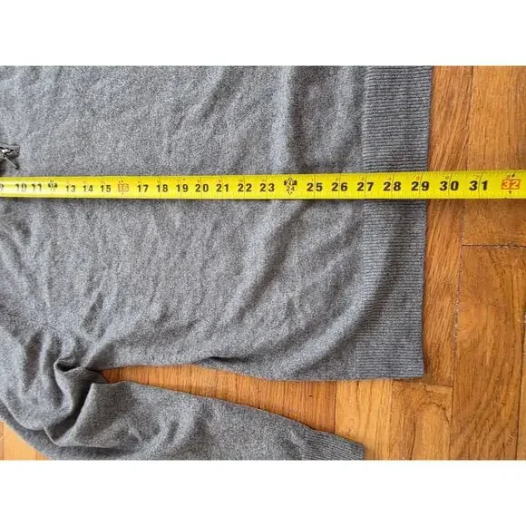 BLOOMINDALES Sweater Mens Cashmere 1/4 Zip Pullover Y2K XL Gray A001656